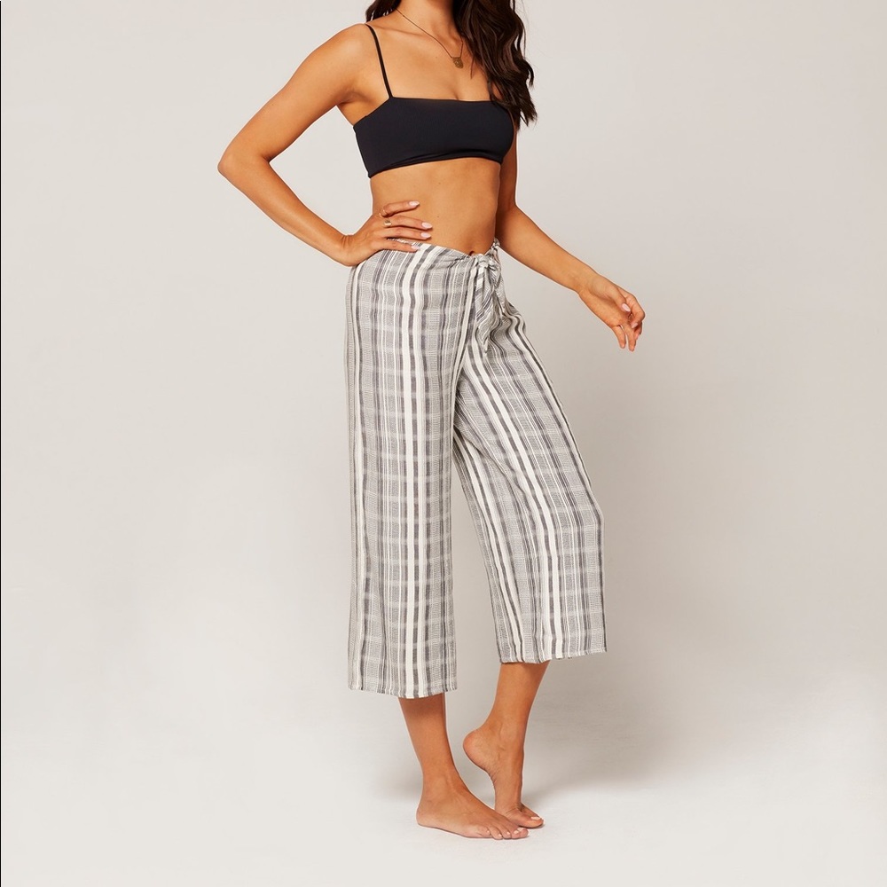 L*Space Lana Pant in PCH Black and Cream S NWT